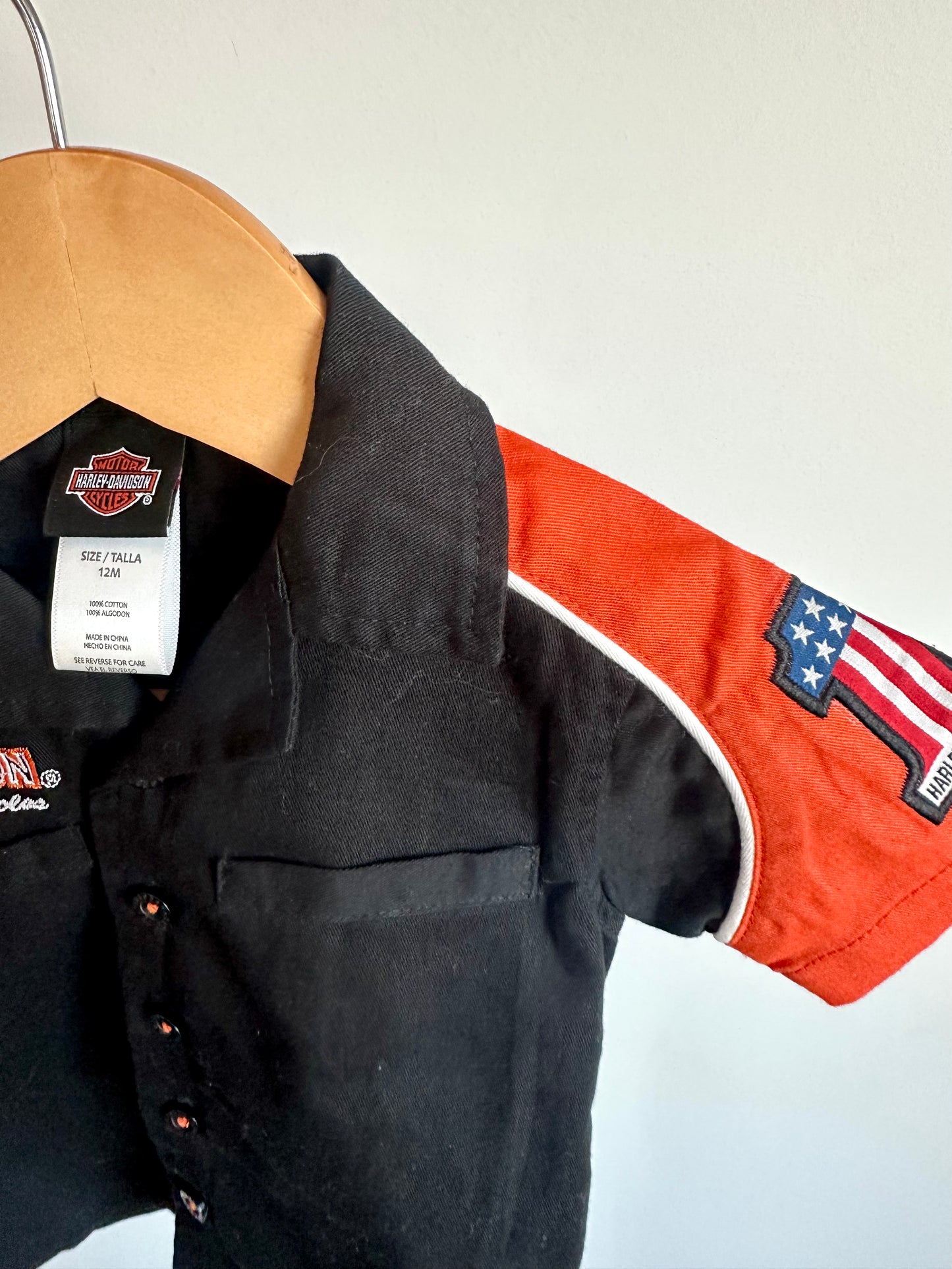 Harley Davidson Button Up T-shirt / 12m