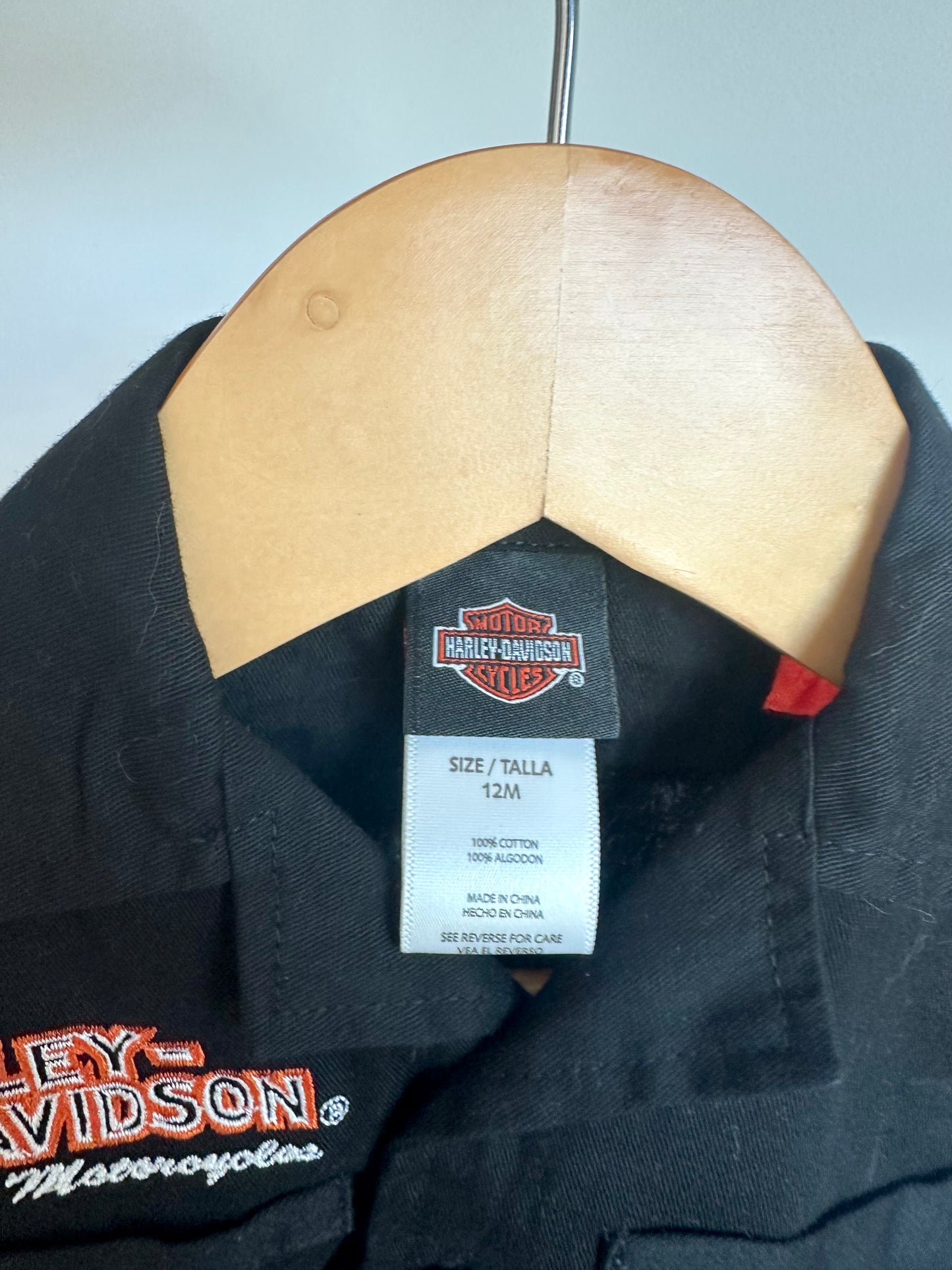 Harley Davidson Button Up T-shirt / 12m