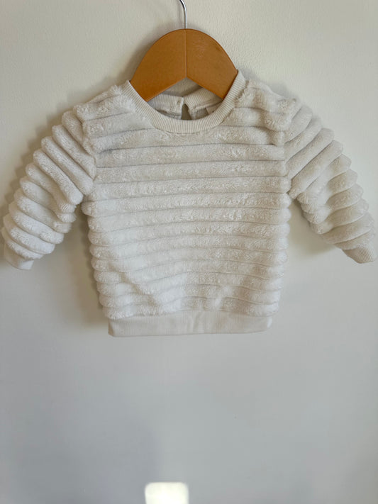 Cream Fuzzy Sweater / 0-3m