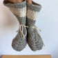 Handmade Grey Knitted Slippers / Size 9.5 Toddler?