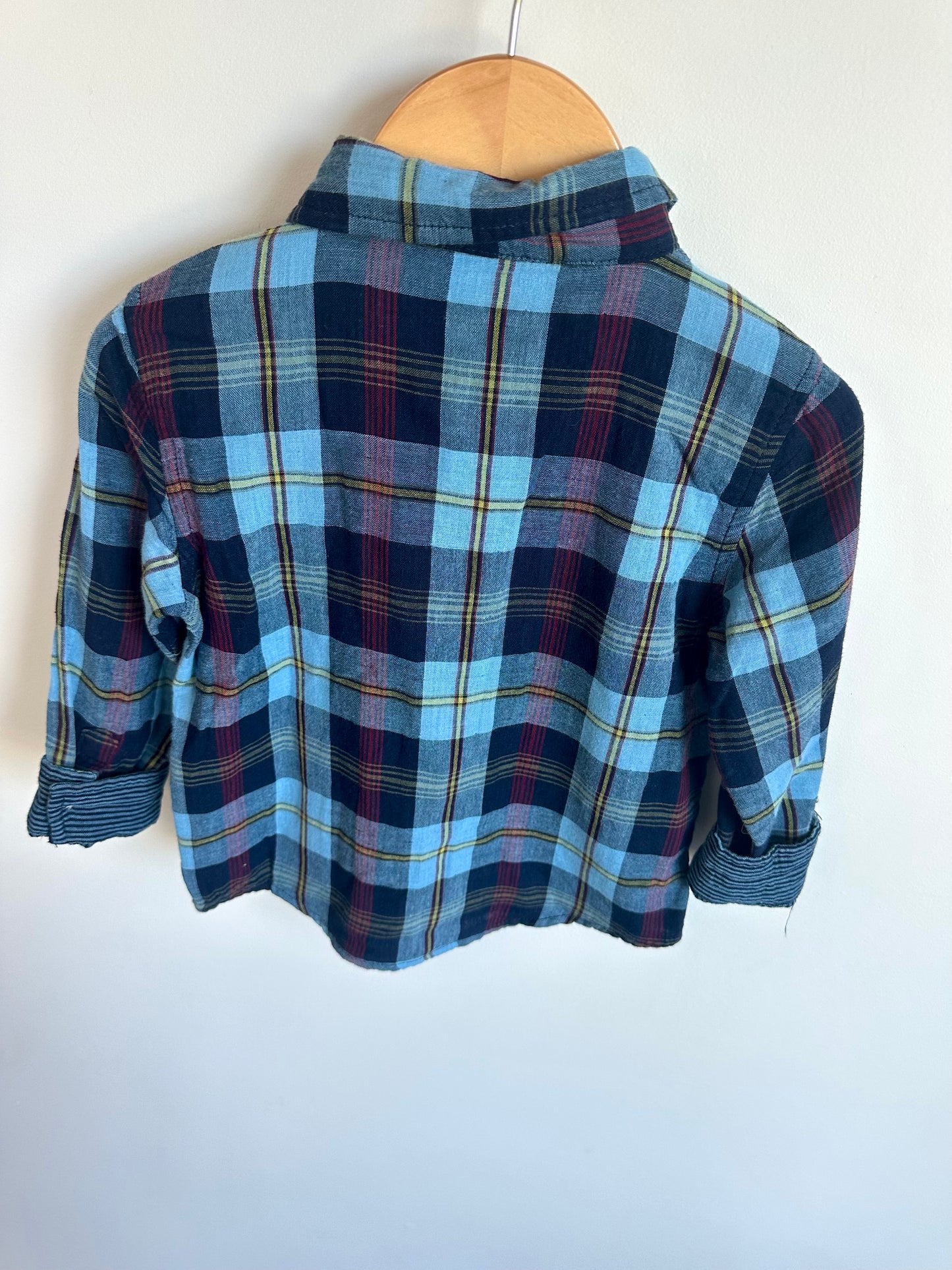 Blue Plaid Button Up Shirt / 3T