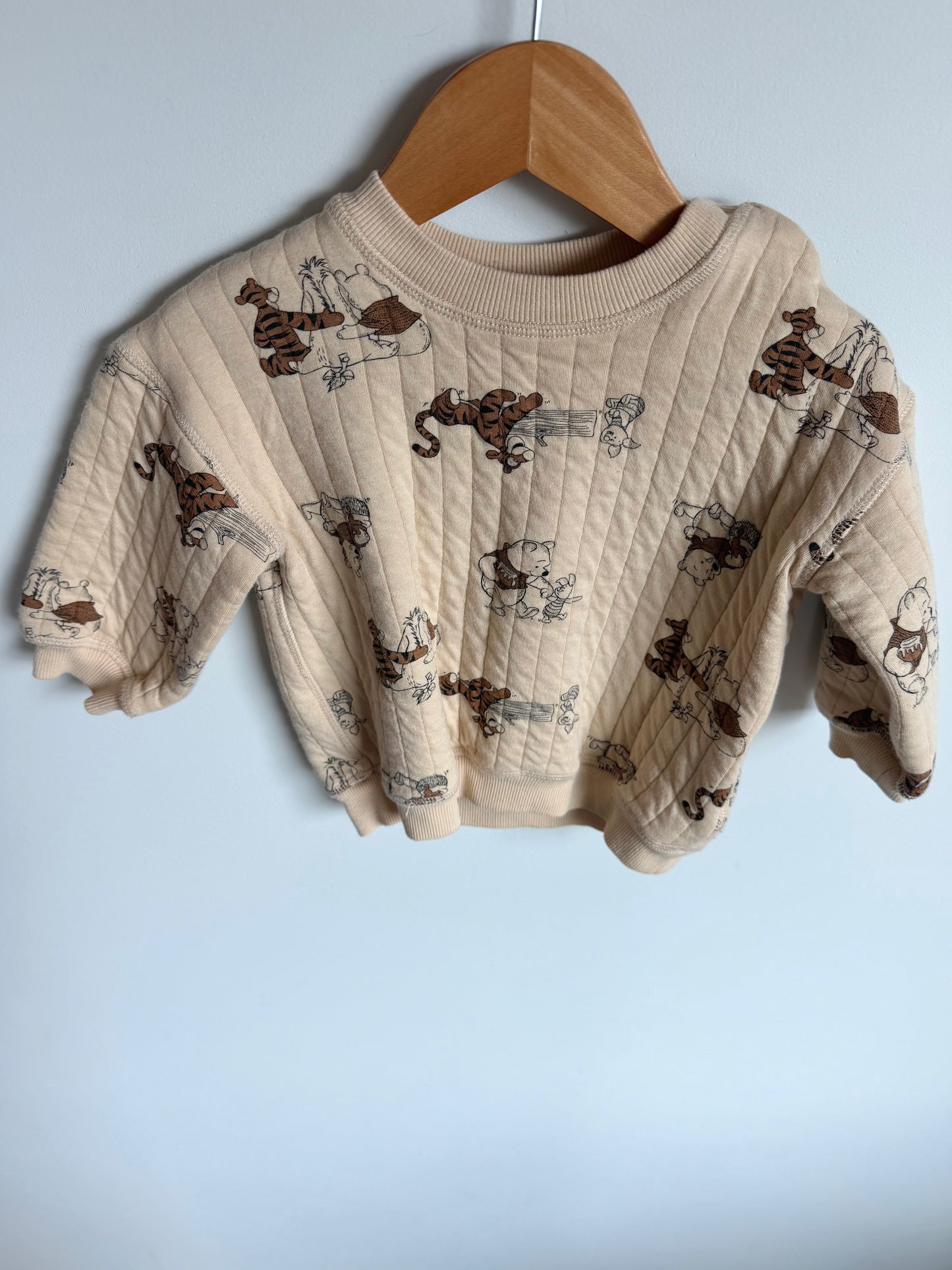 H&M Quilted Tan Winnie the Pooh Crewneck / 12-18m