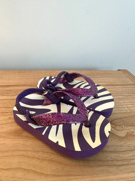 Zebra Purple Sandals / Size 4 Toddler