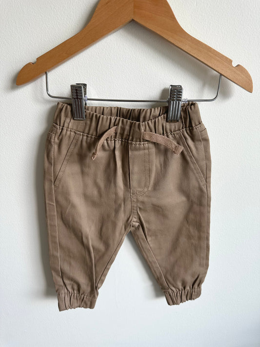 Beige Tapered Pants / 3-6m