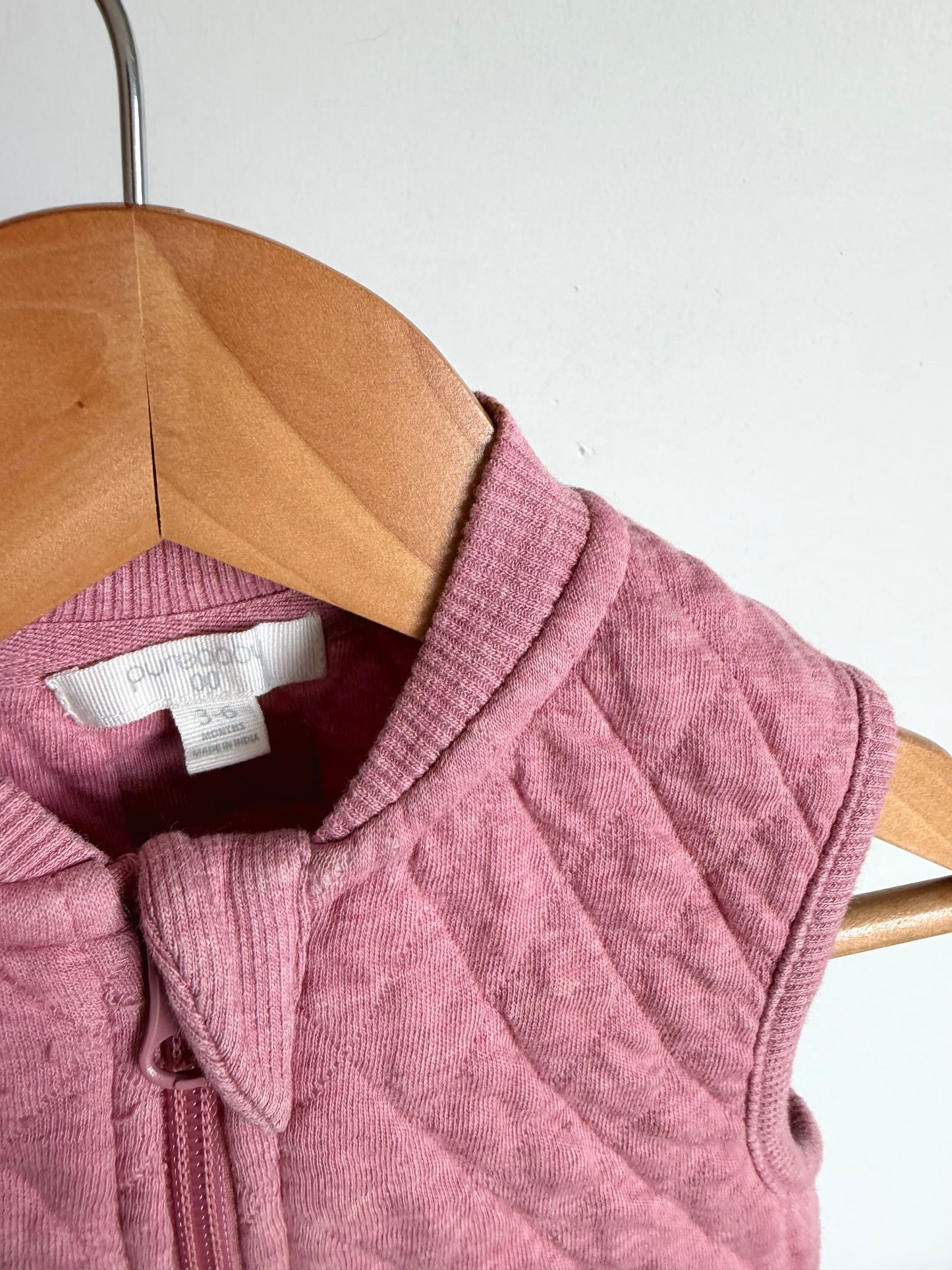 Organic Blush Quilted Vest / 3-6m