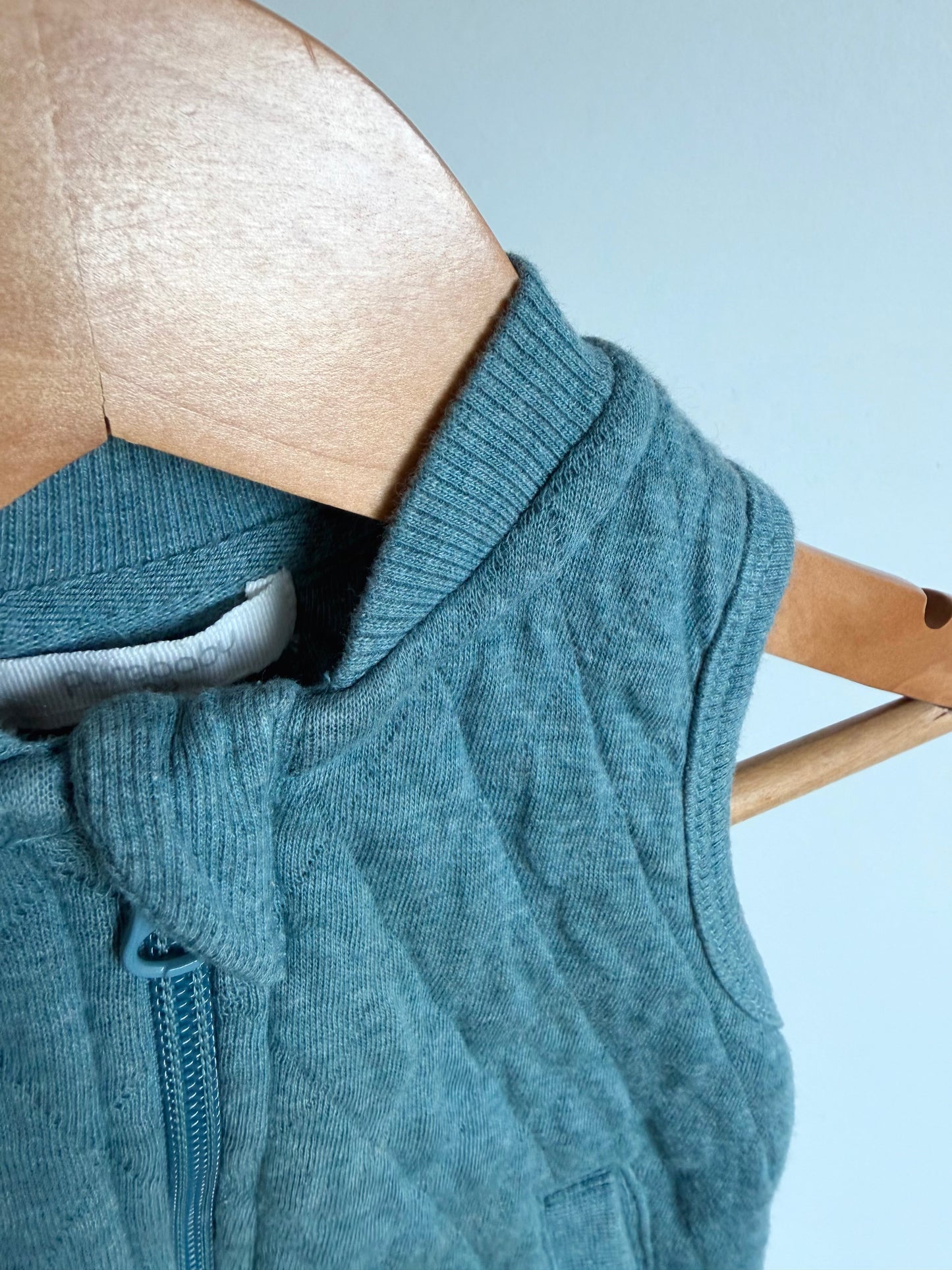 Organic Blue Quilted Vest / 3-6m