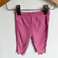 Pink Ribbed Leggings / 3-6m