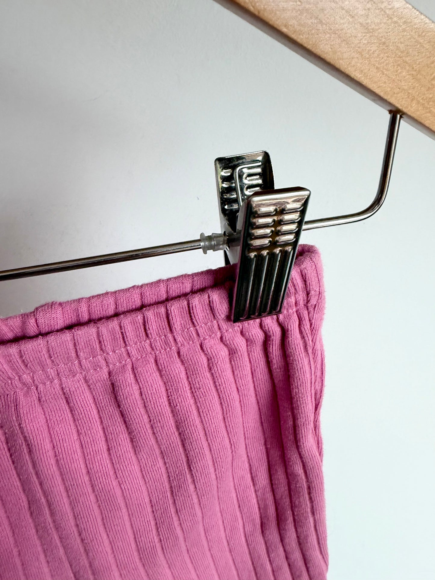Pink Ribbed Leggings / 3-6m