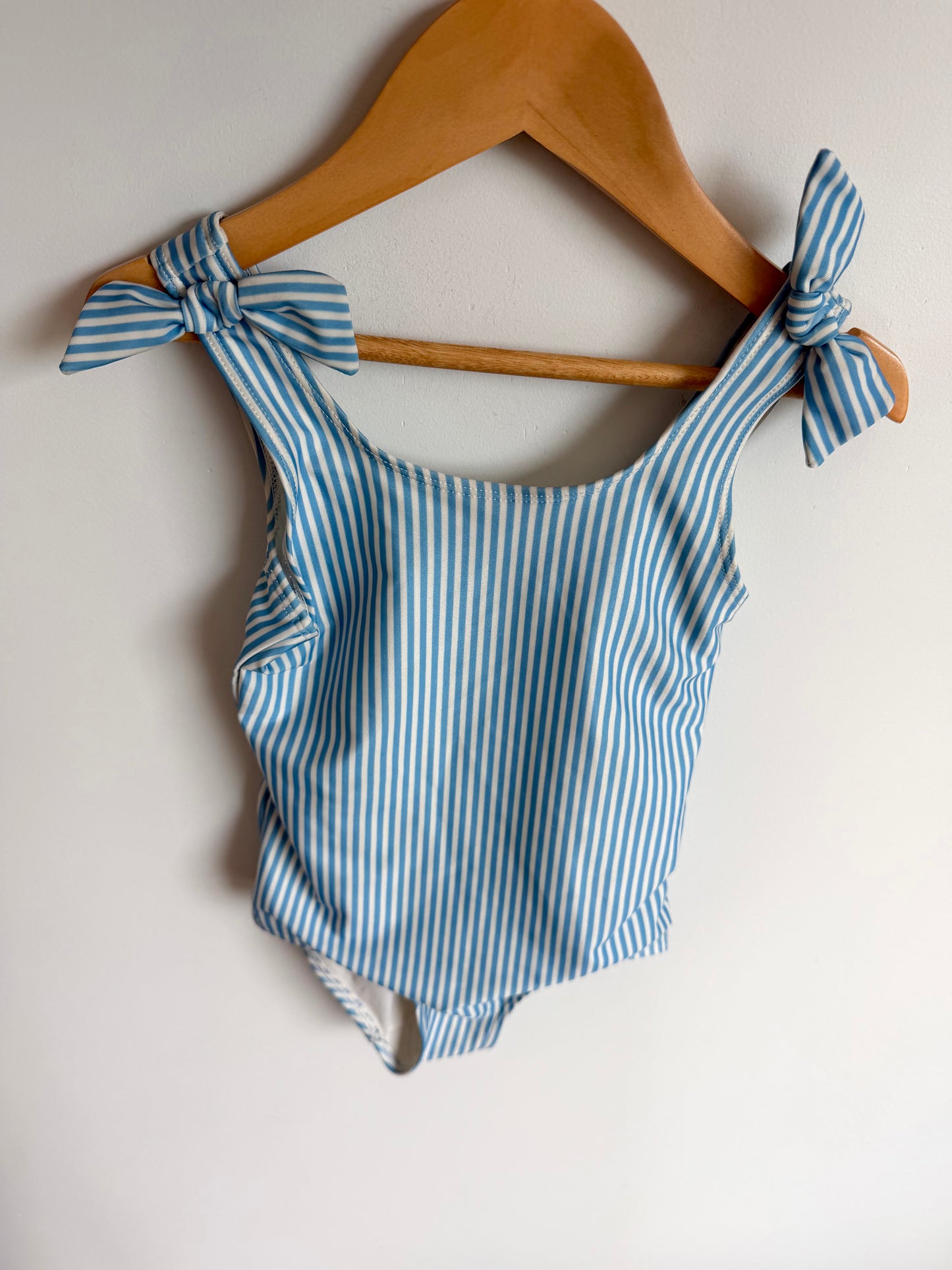 H&M Blue Vertical Stripe Swimsuit / 4-6 years