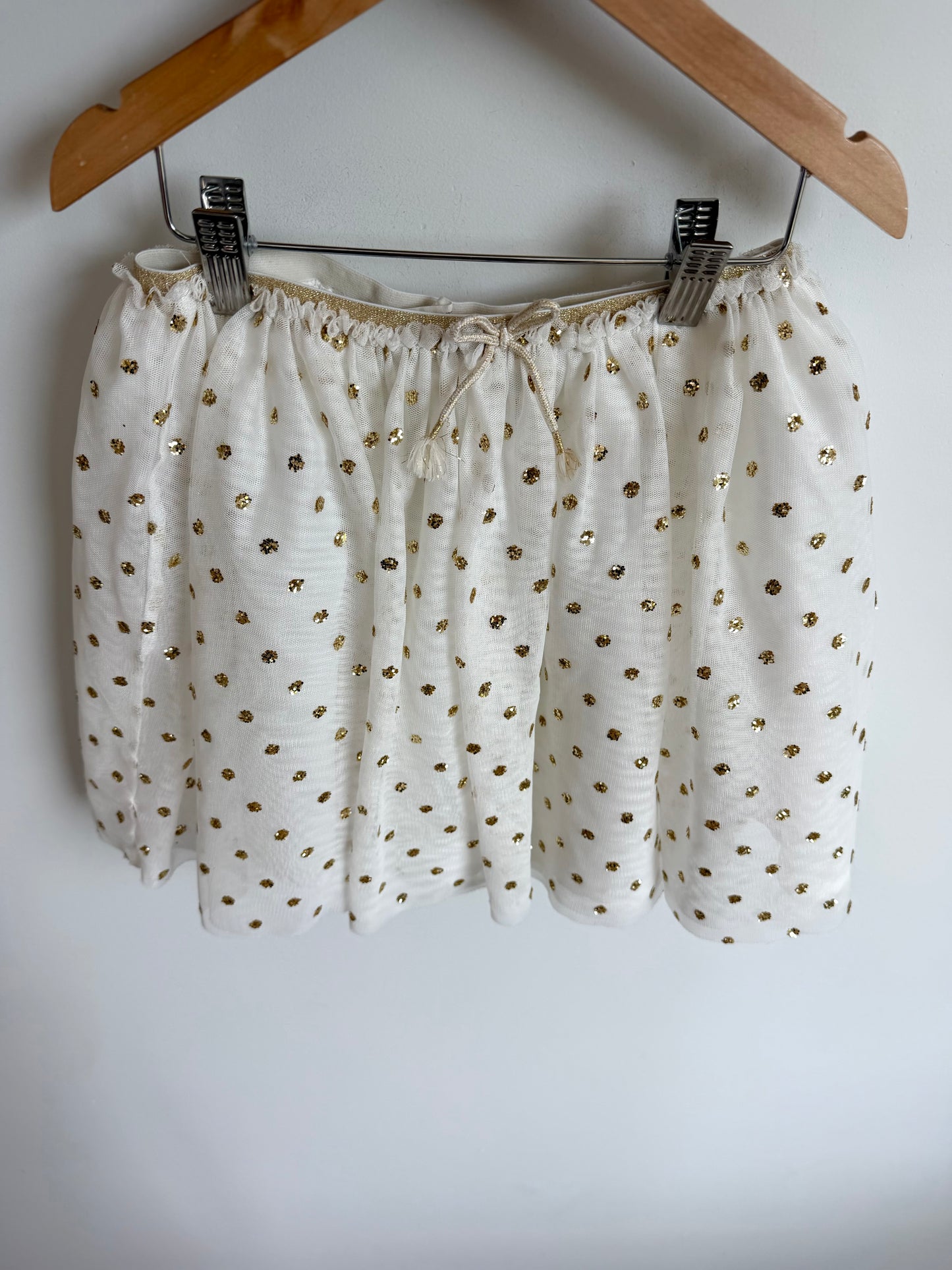 White + Gold Tulle Skirt / 7-8 years