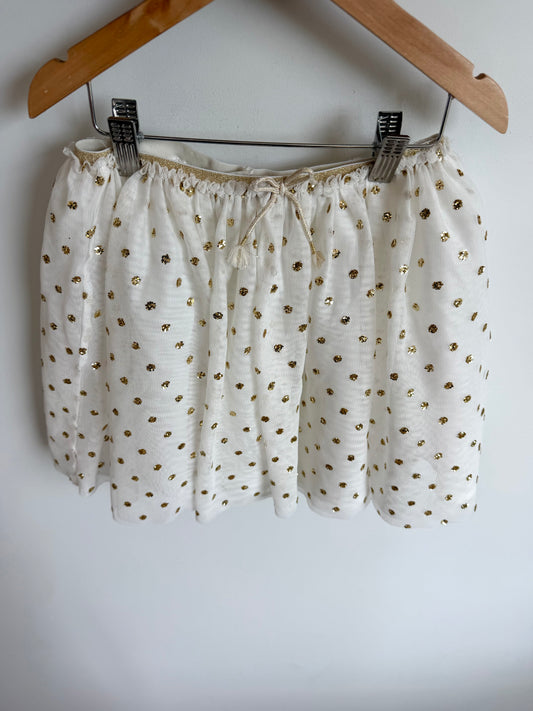White + Gold Tulle Skirt / 7-8 years