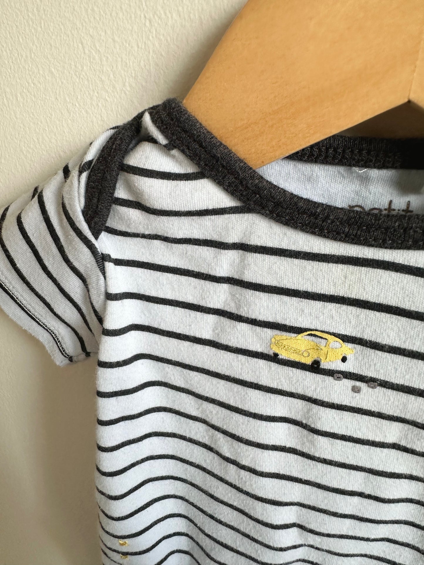 Striped Yellow Car Bodysuit / 3m