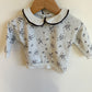 White Collared Plant Sweater / 6m