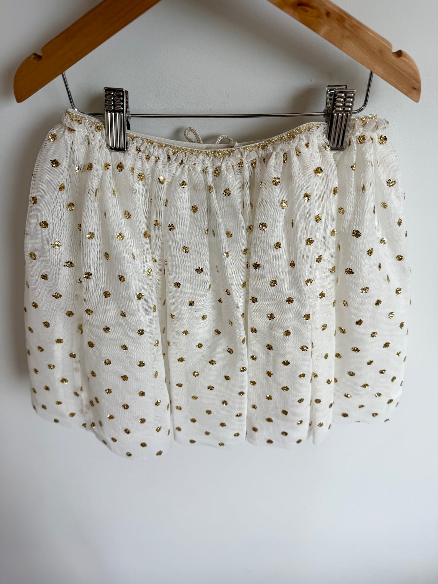 White + Gold Tulle Skirt / 7-8 years