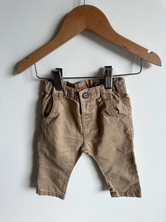 Zara Tan Pants with Adjustable Waist / 3-6m