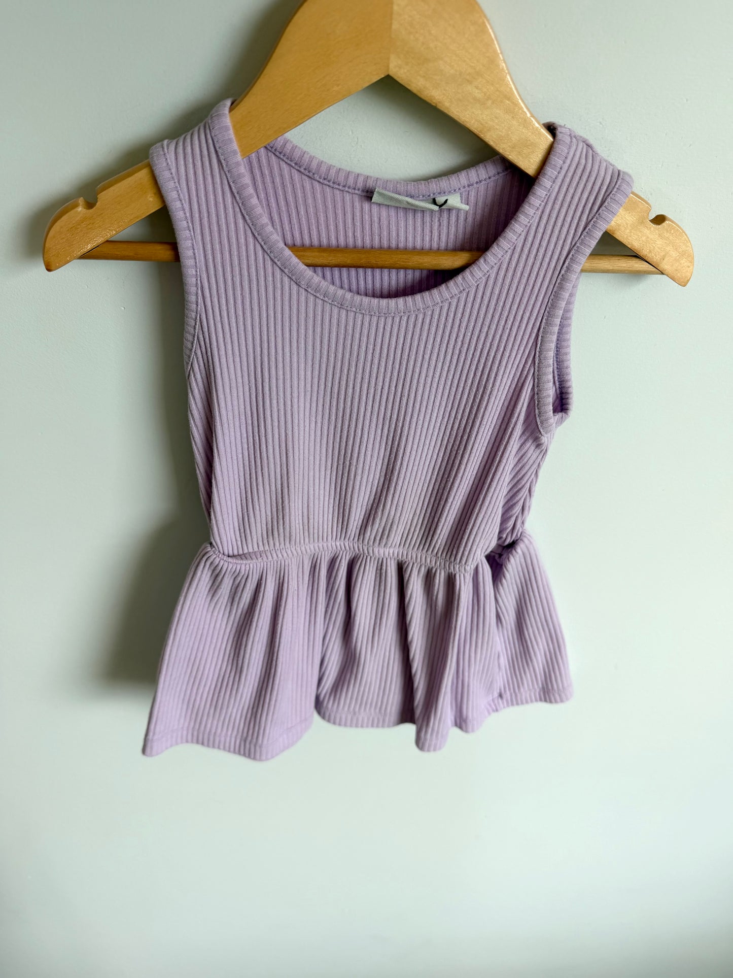 Periwinkle Ribbed Peplum Top / 5T