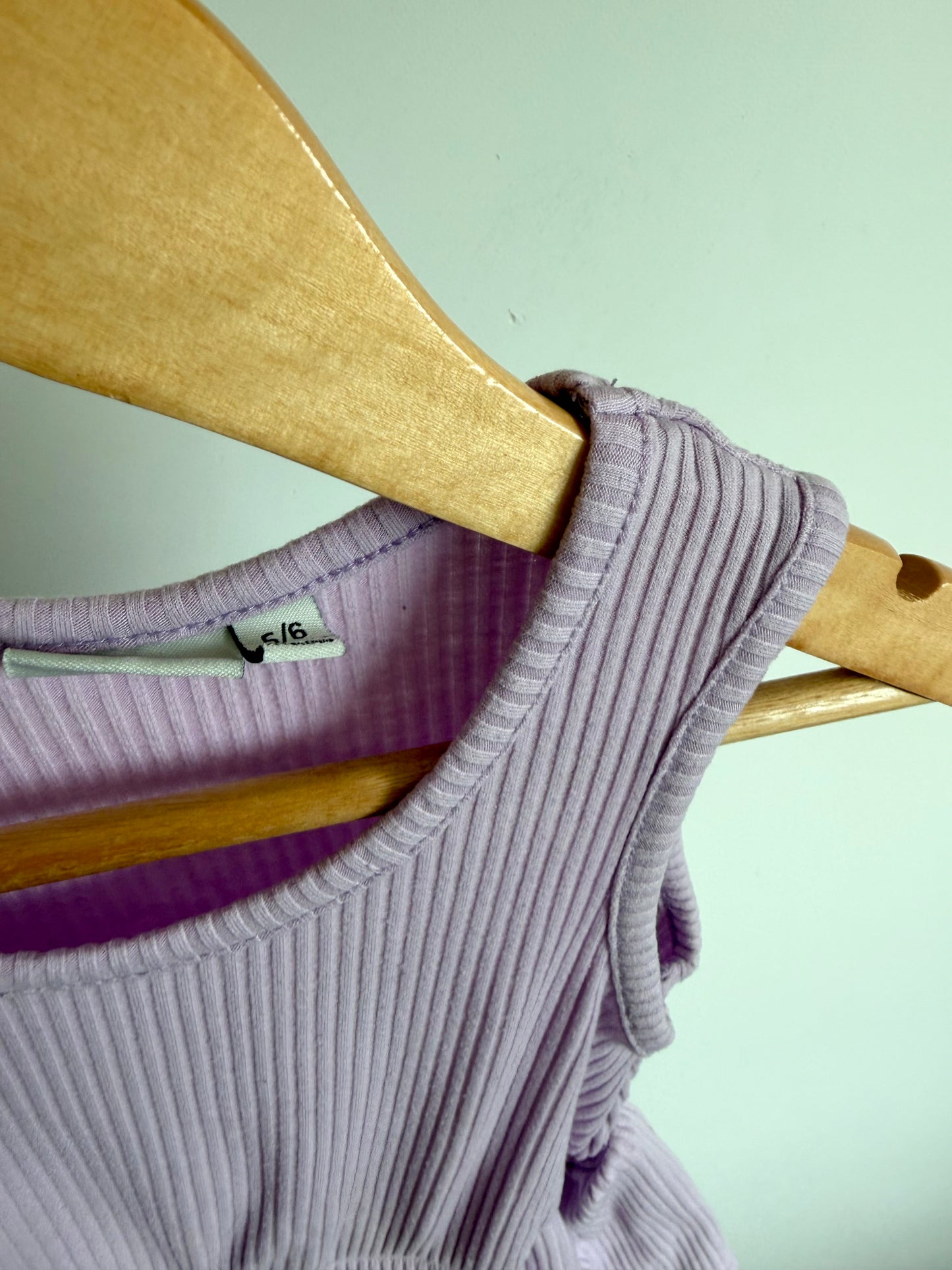 Periwinkle Ribbed Peplum Top / 5T