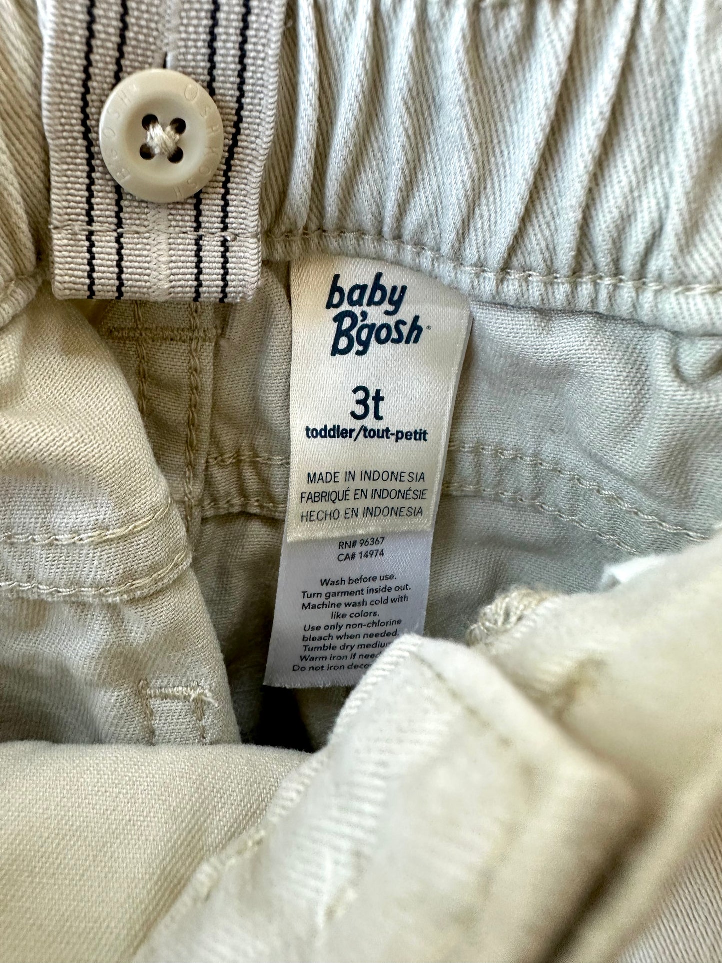 OshKosh Tan Pants with Suspenders / 3T