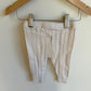 Cream Ribbed Leggings / 6-12m