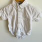 White Collared Button Up Bodysuit / 12m