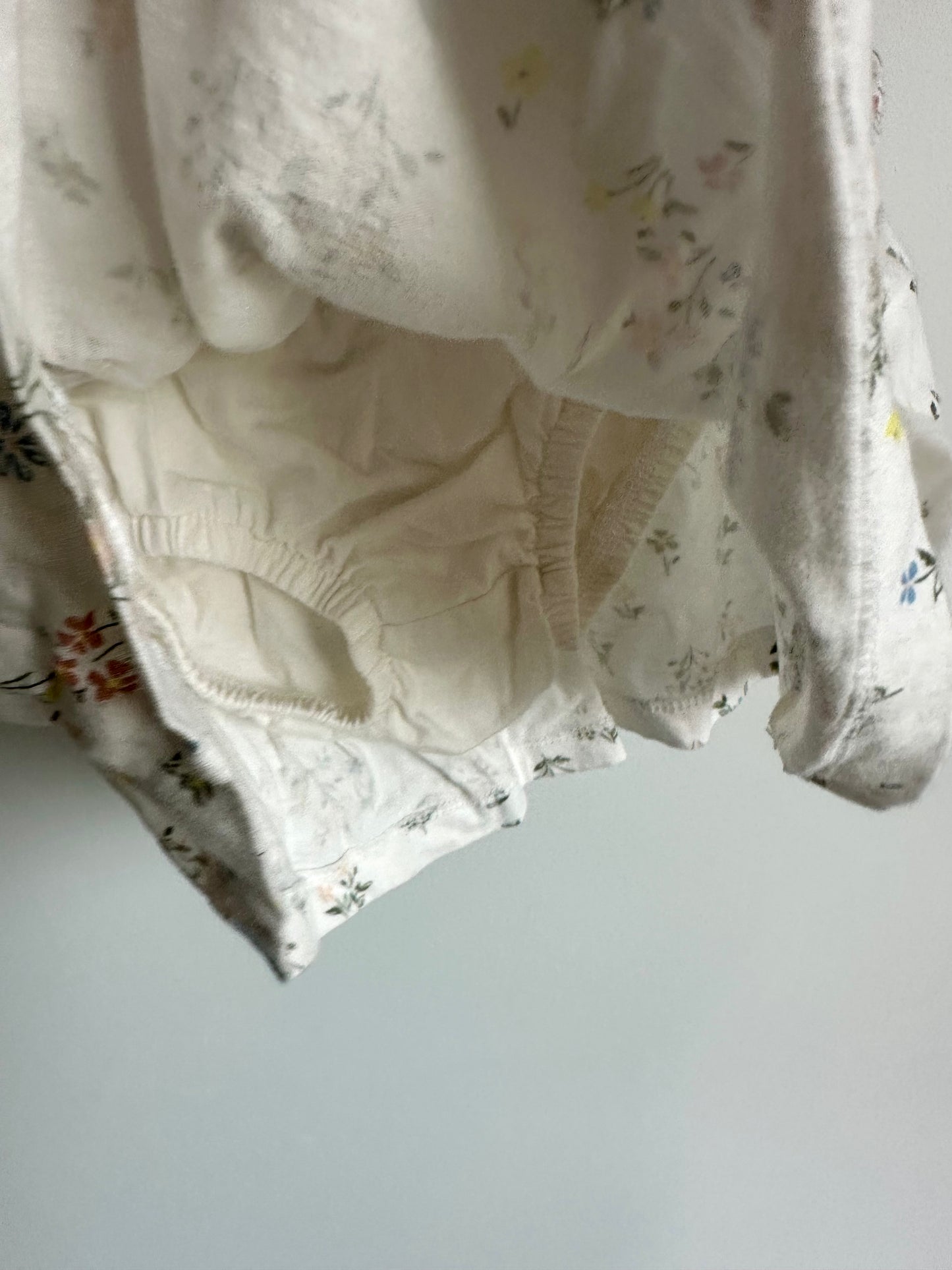 White Floral Rabbit Skirt with Bloomers / 18m
