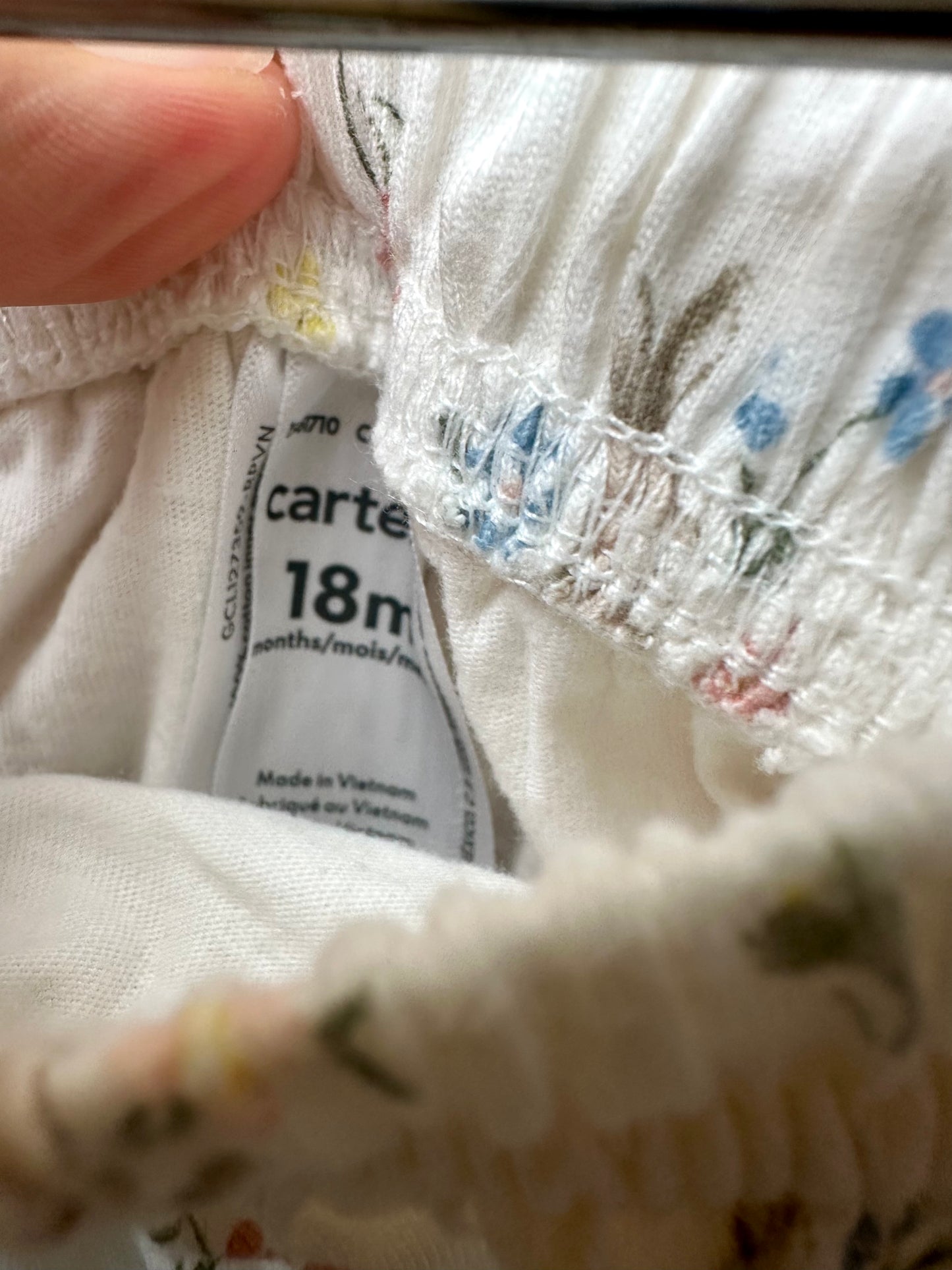 White Floral Rabbit Skirt with Bloomers / 18m
