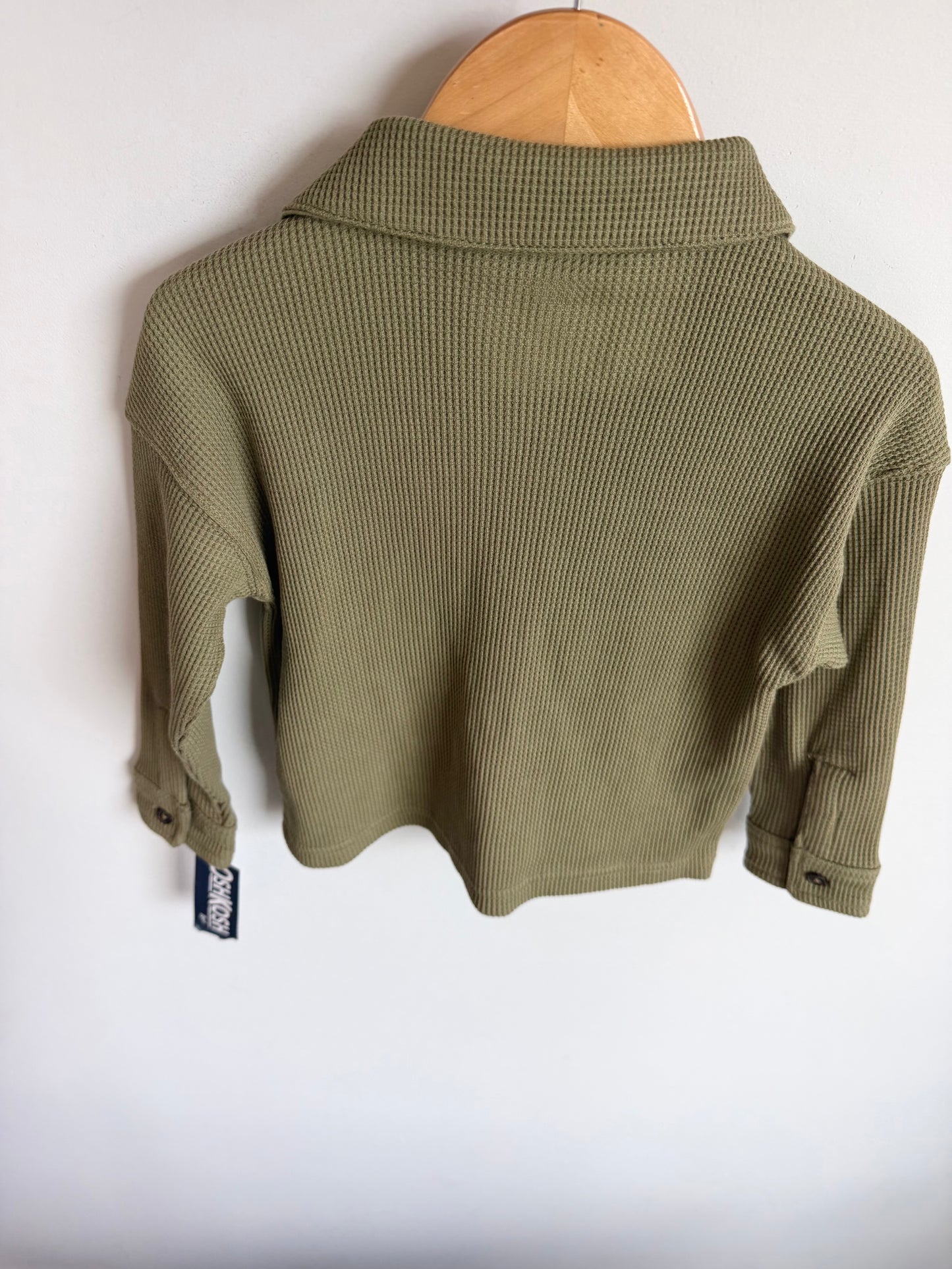 Sage Waffle Knit Button Up (With Tags) / 2T