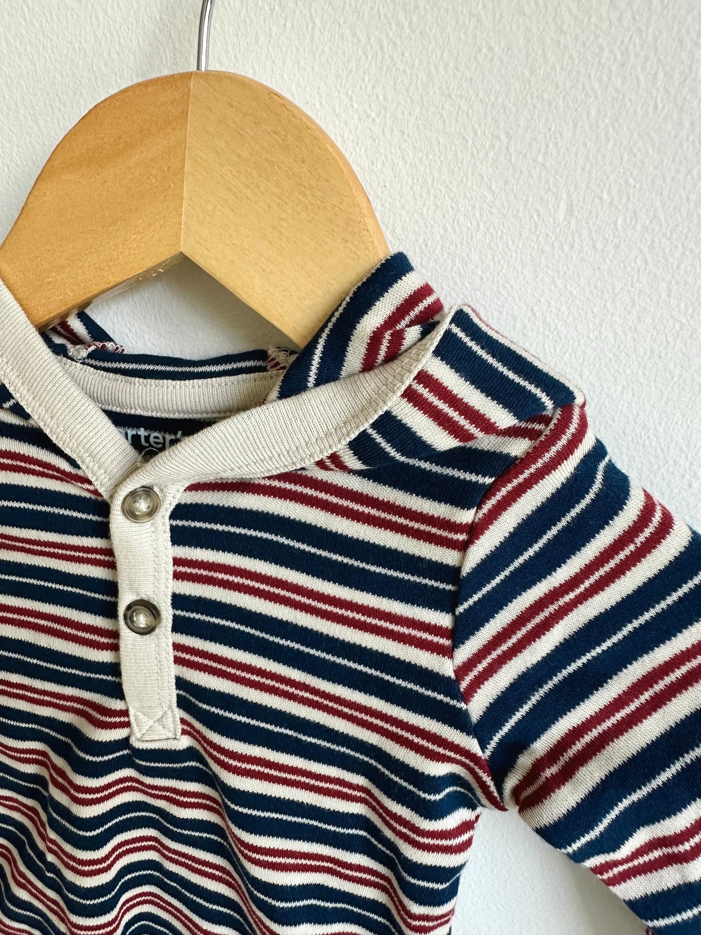 NEW Striped Hooded Bodysuit / 3-6m