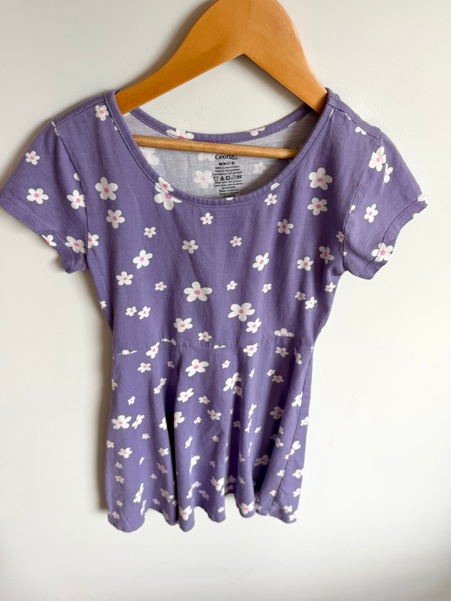 Purple Daisy Dress / 7-8 years