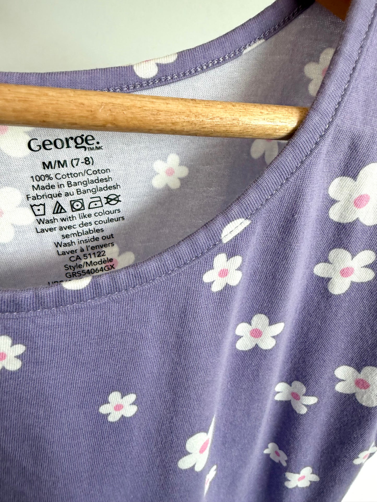 Purple Daisy Dress / 7-8 years