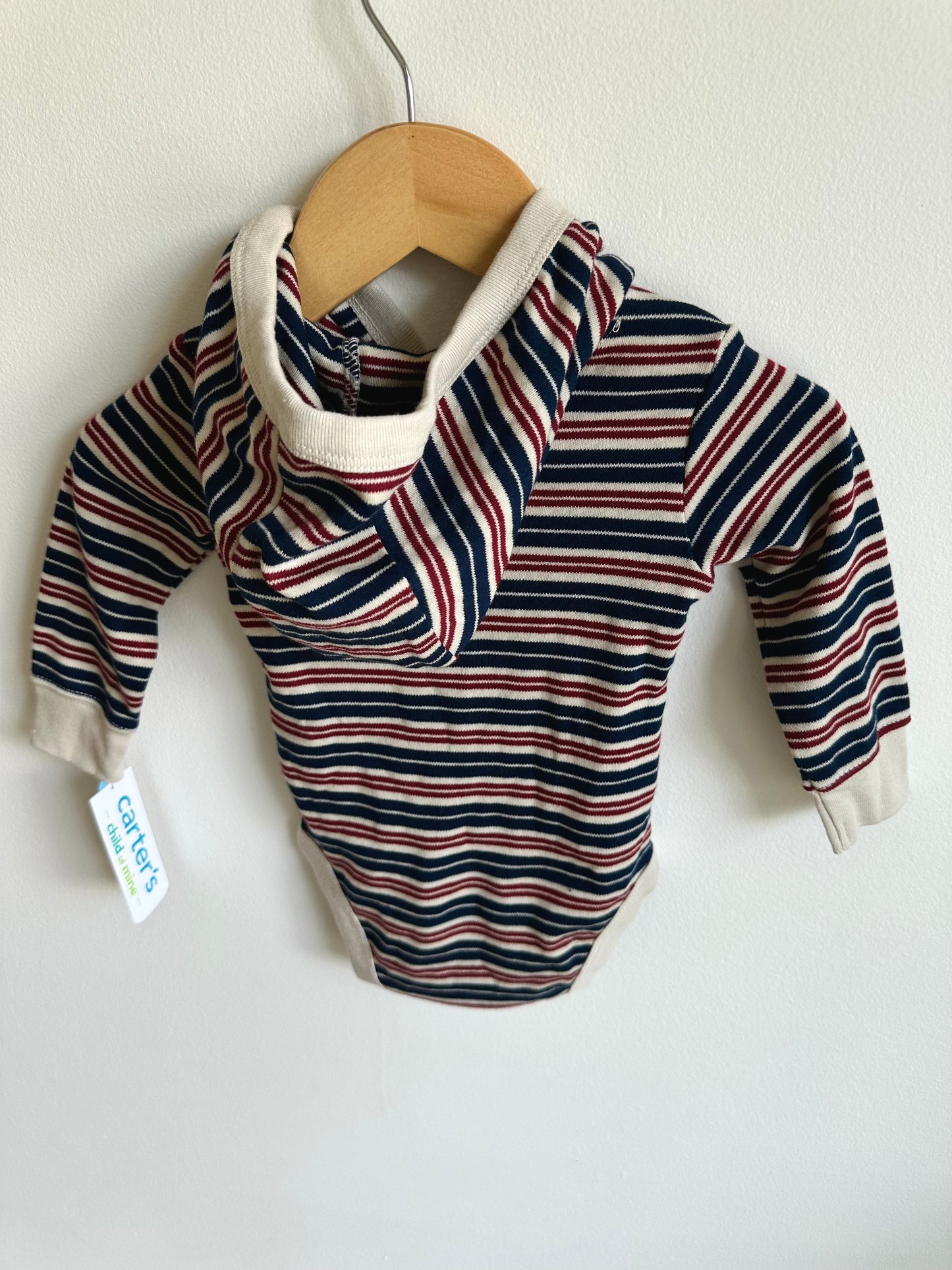 NEW Striped Hooded Bodysuit / 3-6m