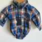 NEW Plaid Button Up Bodysuit / 3-6m