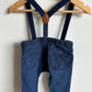 Zara Pants with Suspenders and Pinstripe Pockets / 6-9m