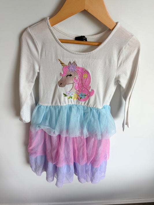 Rainbow Unicorn Tulle Dress / 6T