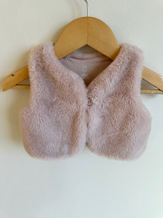 Pink Fuzzy Vest / 3-6m