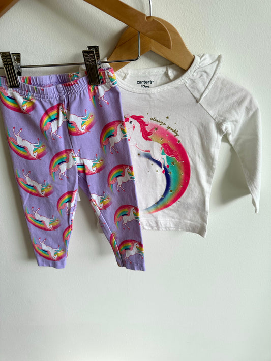 Unicorn Long Sleeve + Leggings Set / 12m