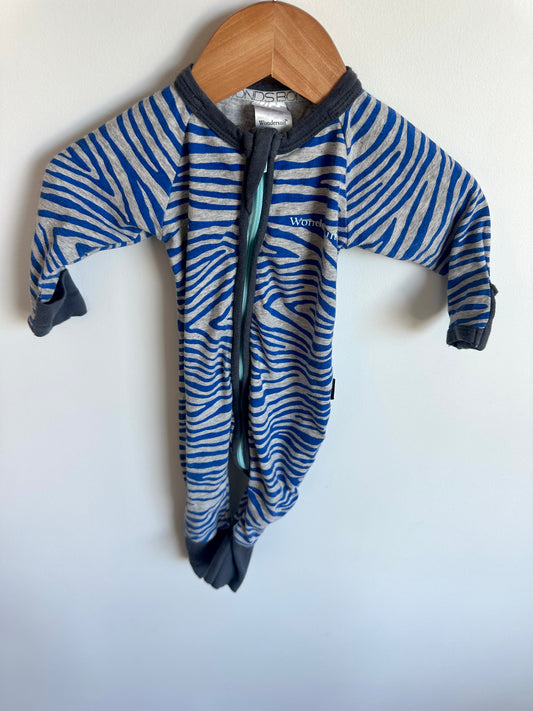 Bonds Blue Stripe Wondersuit Sleeper / 0-3m