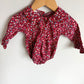 Collared Red Floral Bubble Romper / 6-12m