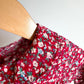 Collared Red Floral Bubble Romper / 6-12m