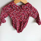Collared Red Floral Bubble Romper / 6-12m