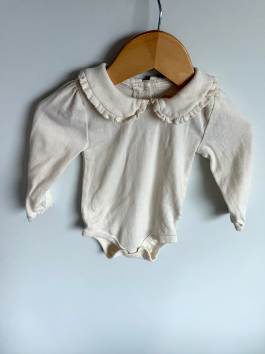 Cream Collared Bodysuit / 6-12m