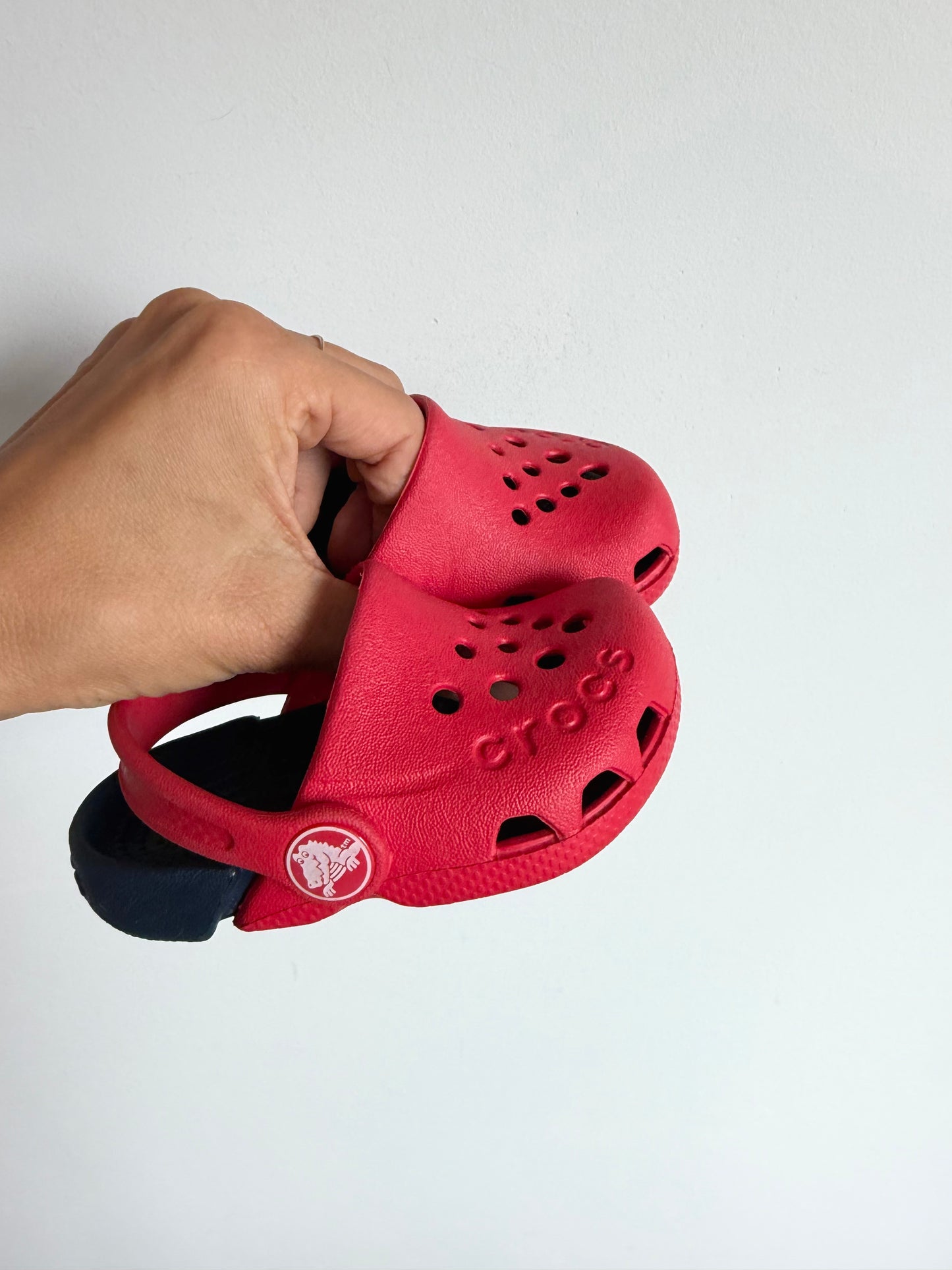 Red + Black Croc Sandals / 4 Infant