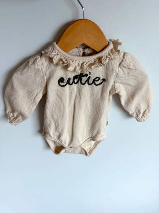 Cutie  Ruffle Collared Bodysuit / 3-6m