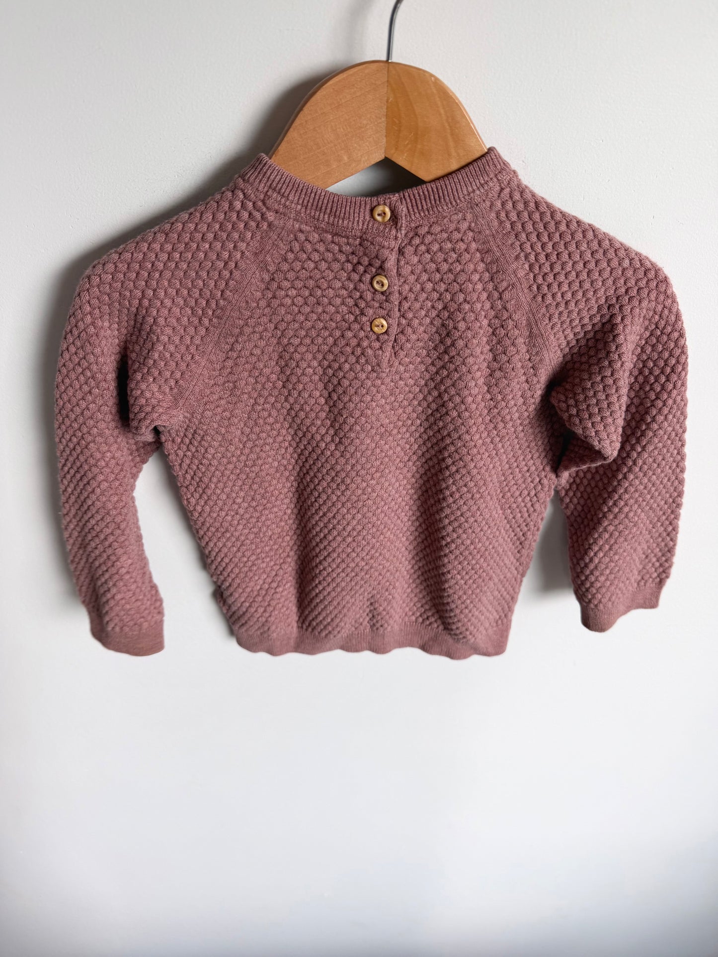 H&M Blush Comb Knit Sweater / 18m-2T
