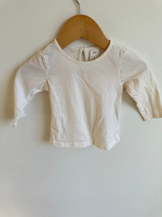 Cream Long Sleeve Top / 4-6m