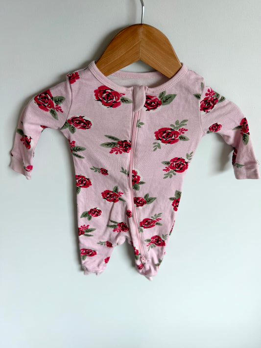 Rose Pattern Sleeper / 0-3m