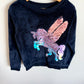 Fuzzy Sequin Pegasus Sweater / 7-8 years