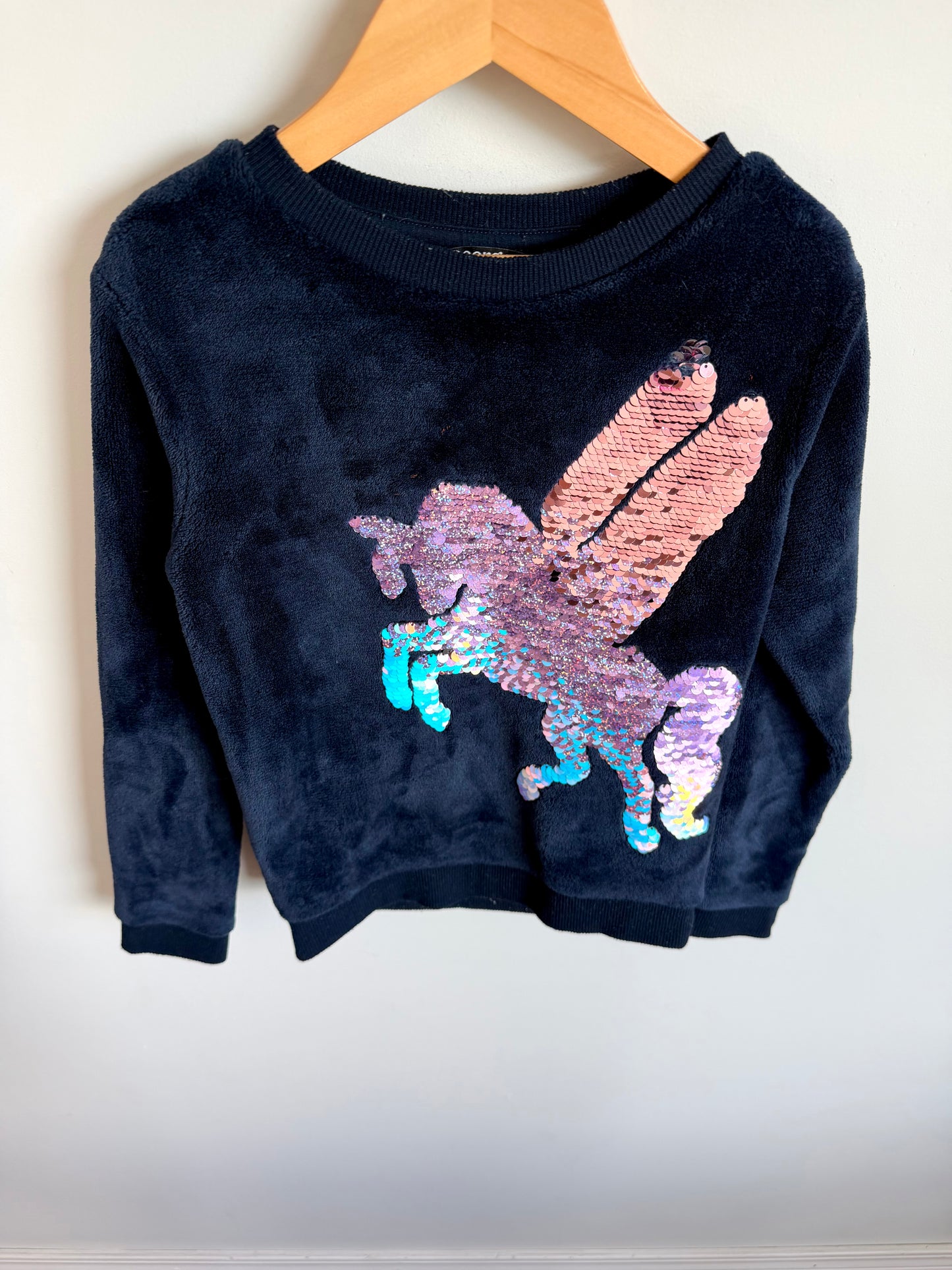 Fuzzy Sequin Pegasus Sweater / 7-8 years
