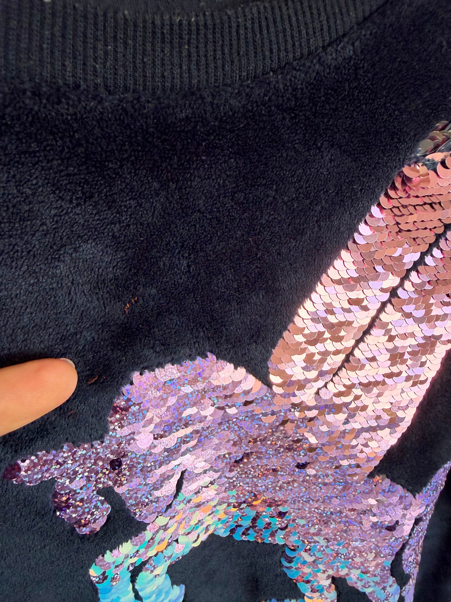 Fuzzy Sequin Pegasus Sweater / 7-8 years