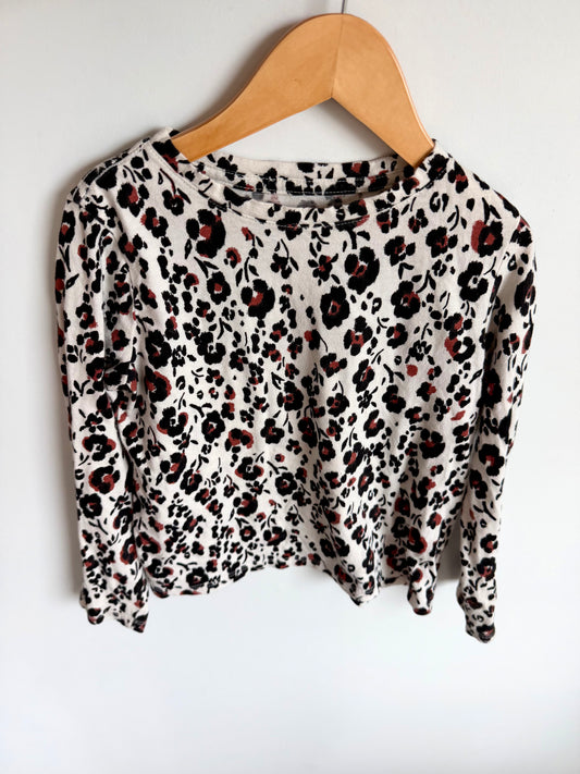 Brown + Black Floral Shirt / 8 years